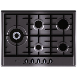 Neff T25S76N0 Gas Hob, Stainless Steel